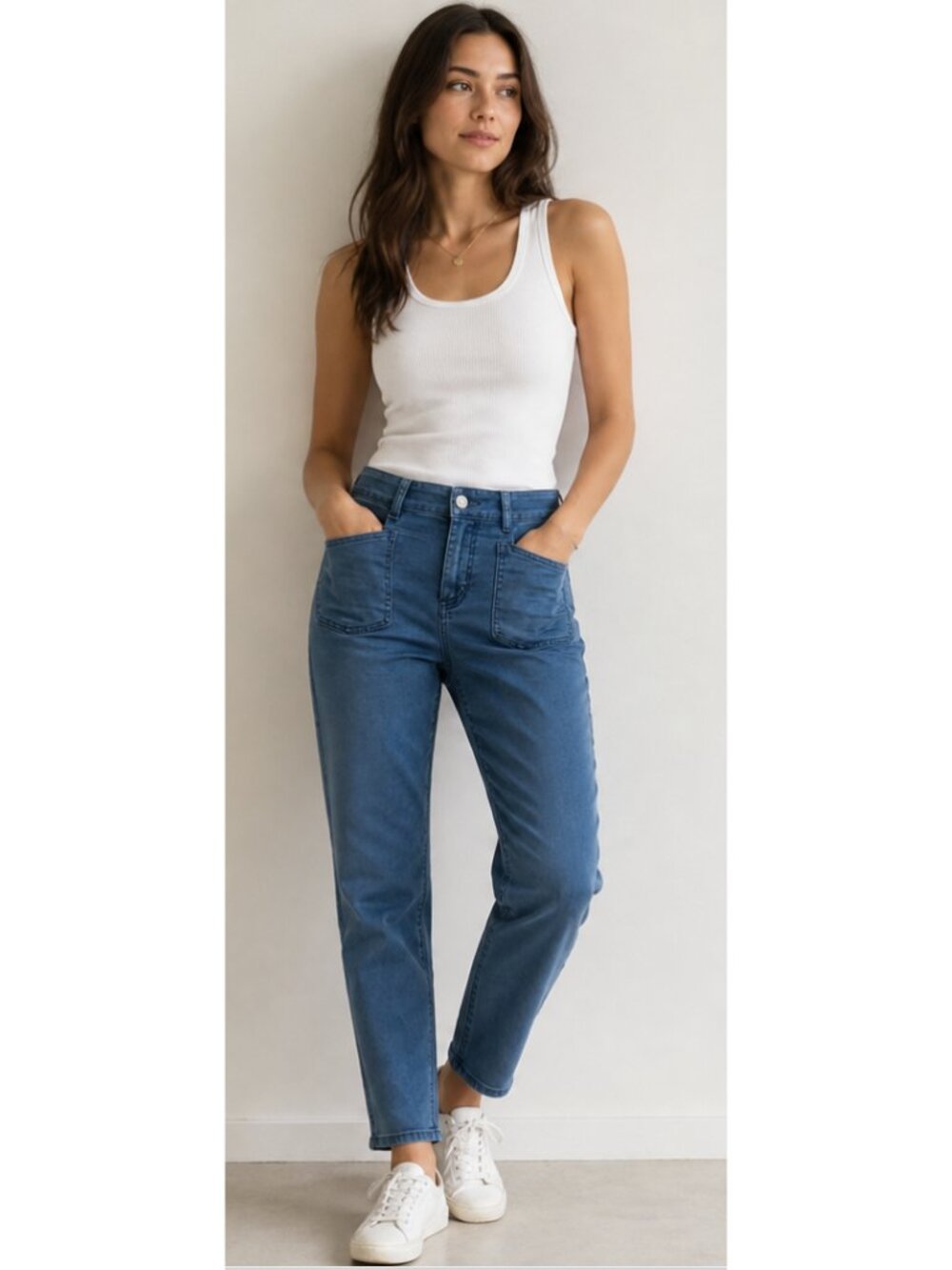 CLOSED Pedal-X Mid Rise Cotton Twill Jean Pants in Dusky Blue Size 25 Minimalist